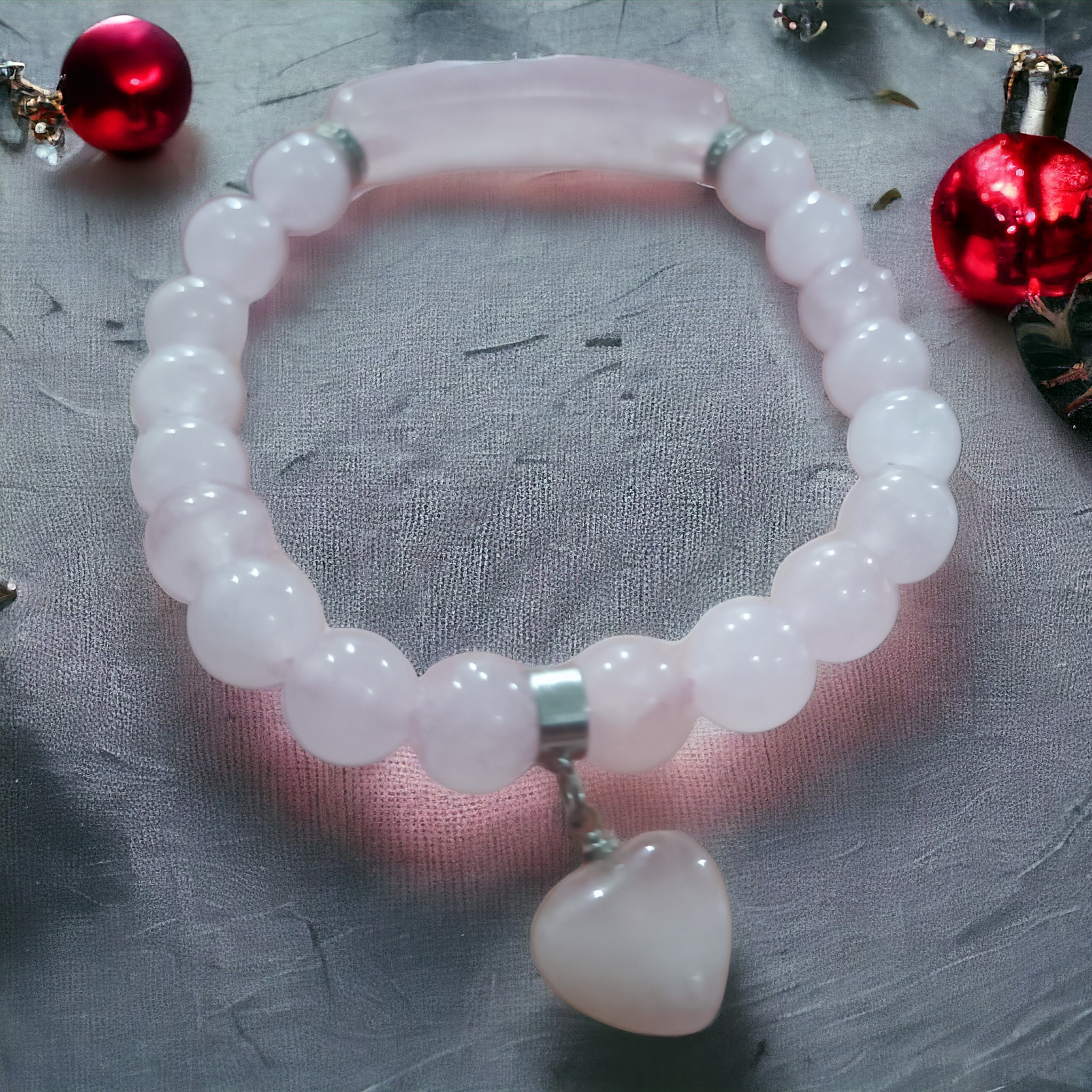 Atem der Venus – Reiner Rosenquarz-Armband